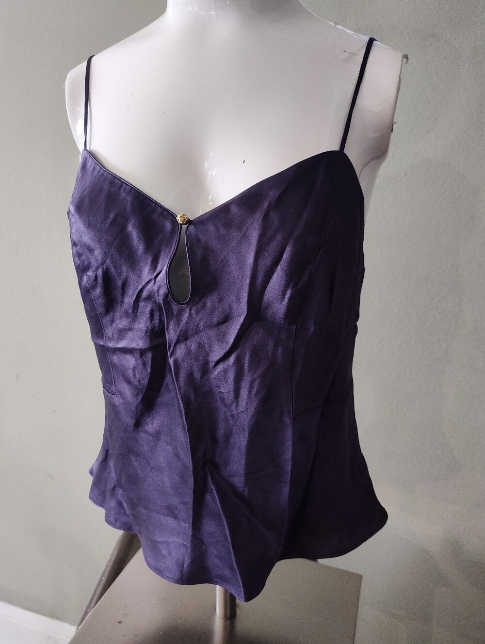 Vintage Heart Lable 100% Silk Victoria's Secret Purple Camisole